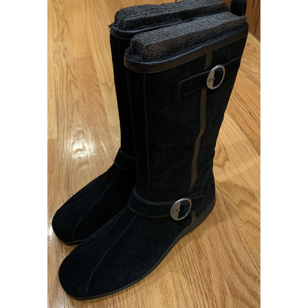 Cole Haan Women Boot Air Size 9.5B Black Waterproof Suede Zip‎ NWOB